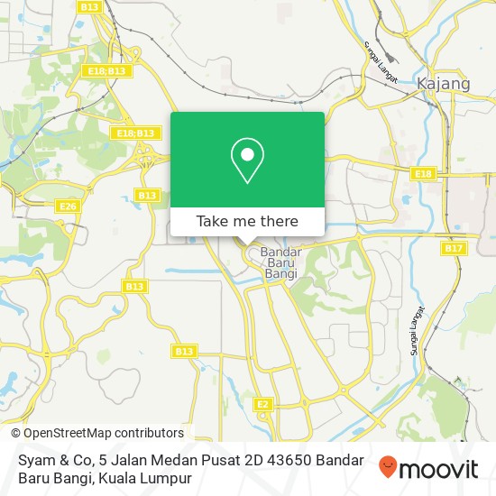 Peta Syam & Co, 5 Jalan Medan Pusat 2D 43650 Bandar Baru Bangi