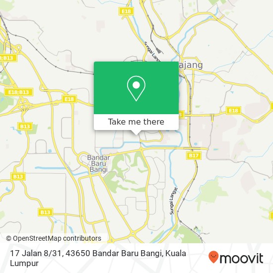 Peta 17 Jalan 8 / 31, 43650 Bandar Baru Bangi