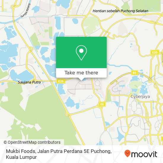Peta Mukbi Foods, Jalan Putra Perdana 5E Puchong