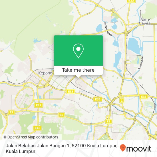 Peta Jalan Belabas Jalan Bangau 1, 52100 Kuala Lumpur