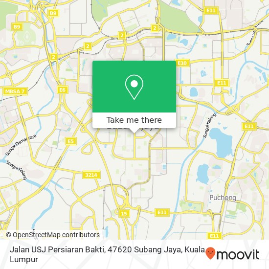 Jalan USJ Persiaran Bakti, 47620 Subang Jaya map
