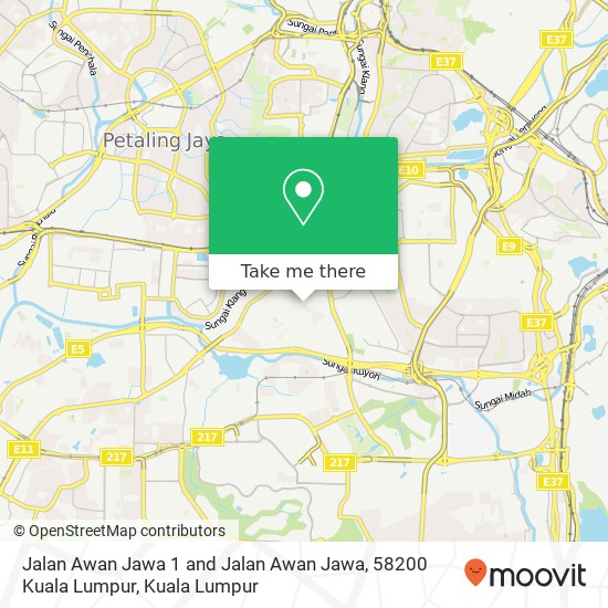 Peta Jalan Awan Jawa 1 and Jalan Awan Jawa, 58200 Kuala Lumpur