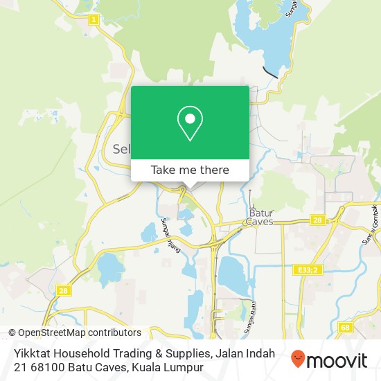 Yikktat Household Trading & Supplies, Jalan Indah 21 68100 Batu Caves map