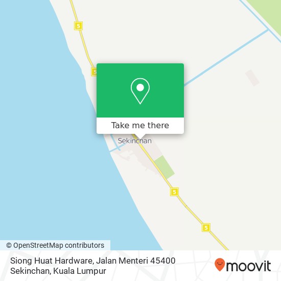 Peta Siong Huat Hardware, Jalan Menteri 45400 Sekinchan