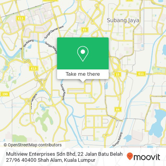 Multiview Enterprises Sdn Bhd, 22 Jalan Batu Belah 27 / 96 40400 Shah Alam map