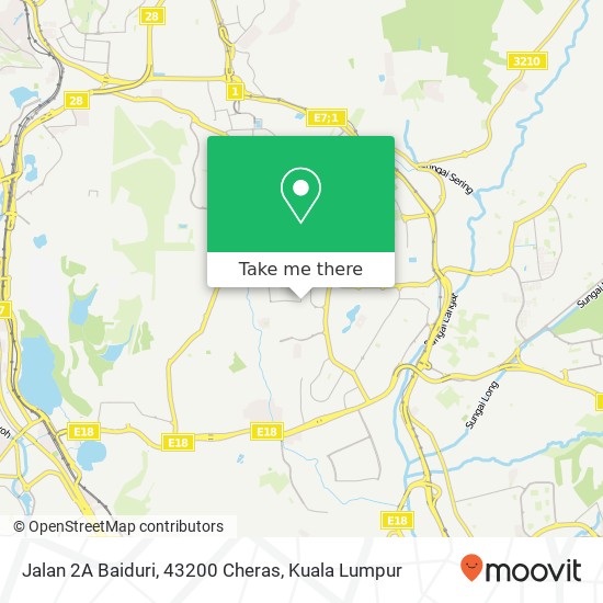 Peta Jalan 2A Baiduri, 43200 Cheras