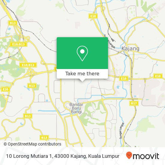 Peta 10 Lorong Mutiara 1, 43000 Kajang