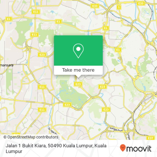 Peta Jalan 1 Bukit Kiara, 50490 Kuala Lumpur