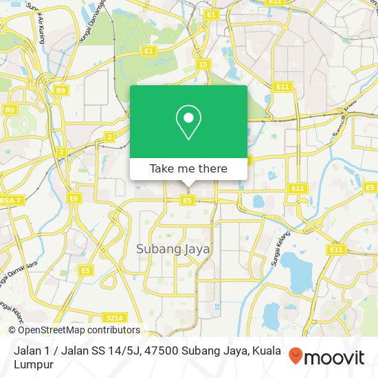 Jalan 1 / Jalan SS 14 / 5J, 47500 Subang Jaya map