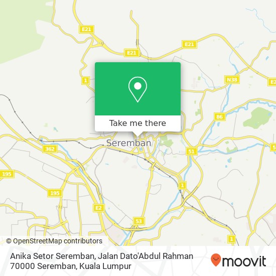 Anika Setor Seremban, Jalan Dato'Abdul Rahman 70000 Seremban map