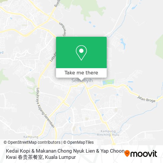 Kedai Kopi & Makanan Chong Nyuk Lien & Yap Choon Kwai 春贵茶餐室 map