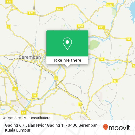 Gading 6 / Jalan Nyior Gading 1, 70400 Seremban map