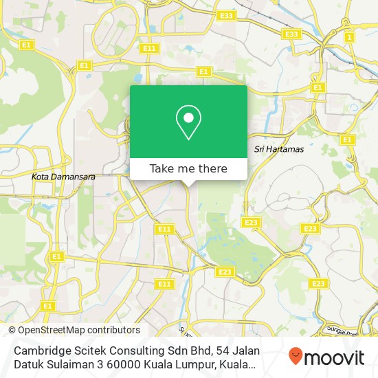 Peta Cambridge Scitek Consulting Sdn Bhd, 54 Jalan Datuk Sulaiman 3 60000 Kuala Lumpur
