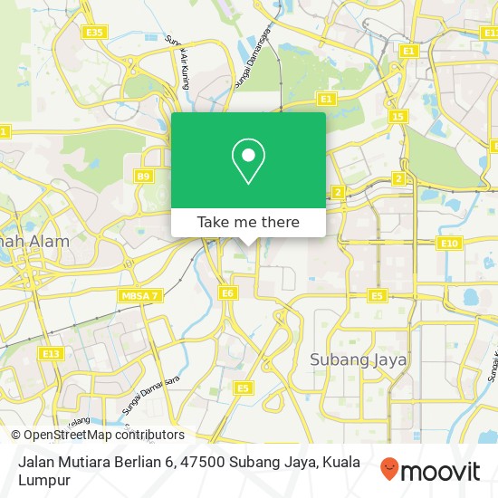 Jalan Mutiara Berlian 6, 47500 Subang Jaya map