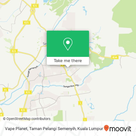 Vape Planet, Taman Pelangi Semenyih map