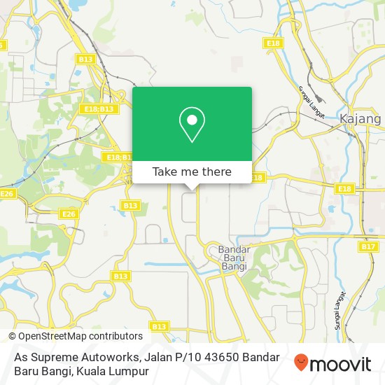 As Supreme Autoworks, Jalan P / 10 43650 Bandar Baru Bangi map