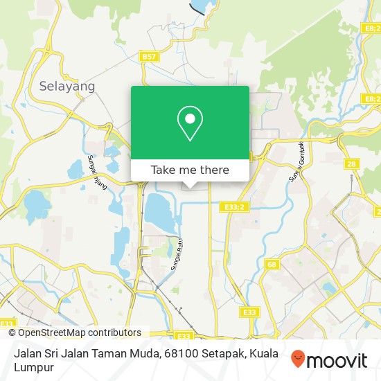Peta Jalan Sri Jalan Taman Muda, 68100 Setapak