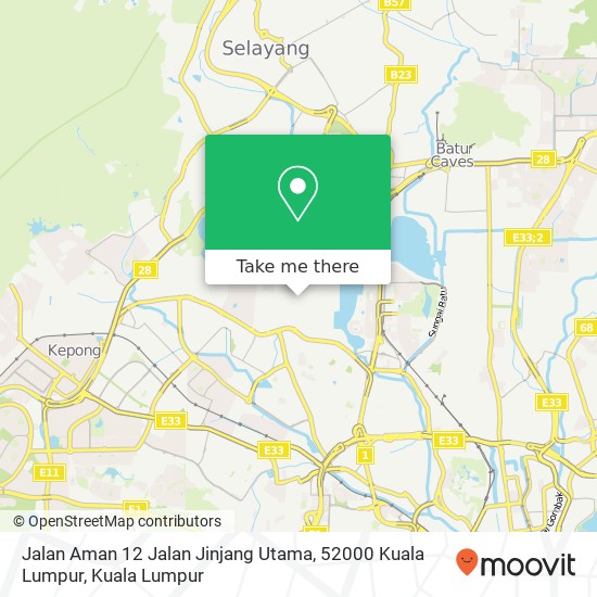 Peta Jalan Aman 12 Jalan Jinjang Utama, 52000 Kuala Lumpur