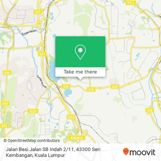 Peta Jalan Besi Jalan SB Indah 2 / 11, 43300 Seri Kembangan