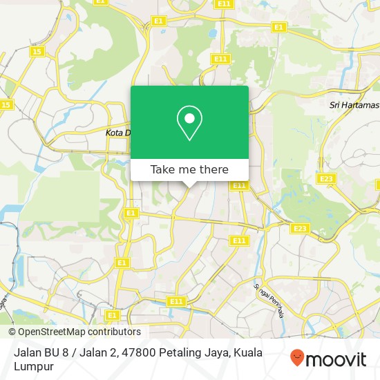Peta Jalan BU 8 / Jalan 2, 47800 Petaling Jaya