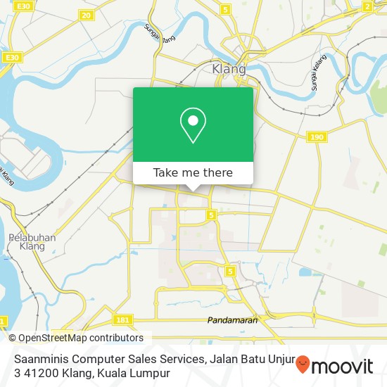 Peta Saanminis Computer Sales Services, Jalan Batu Unjur 3 41200 Klang
