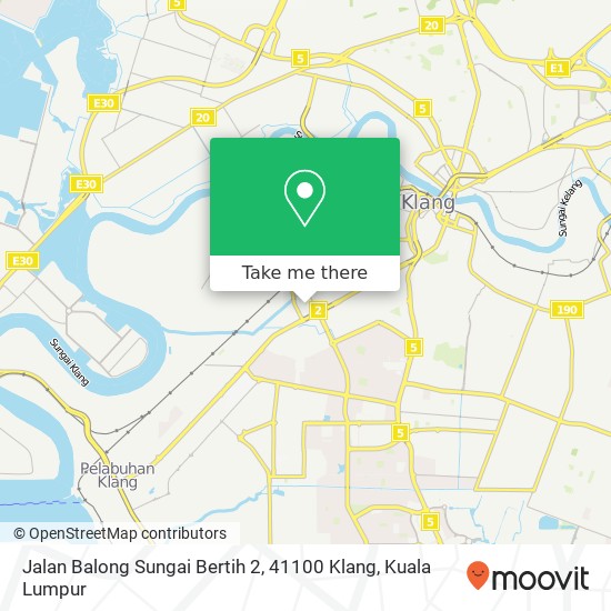 Peta Jalan Balong Sungai Bertih 2, 41100 Klang