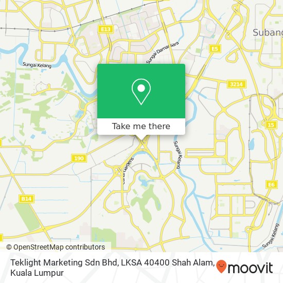 Peta Teklight Marketing Sdn Bhd, LKSA 40400 Shah Alam