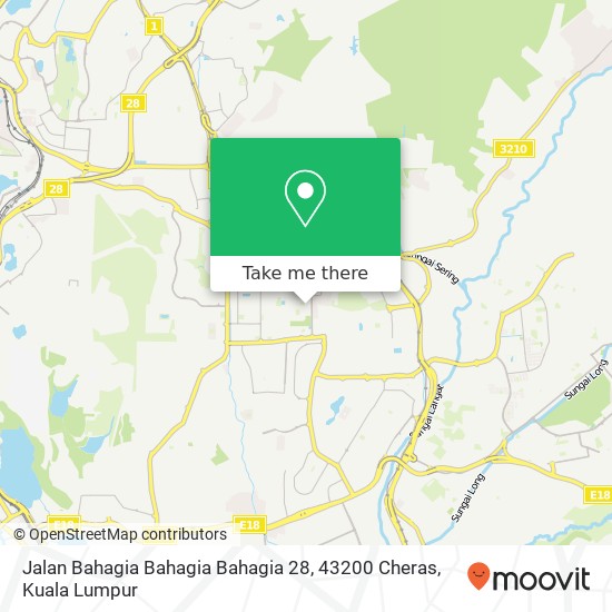 Peta Jalan Bahagia Bahagia Bahagia 28, 43200 Cheras