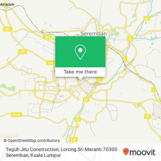 Teguh Jitu Construction, Lorong Sri Meranti 70300 Seremban map