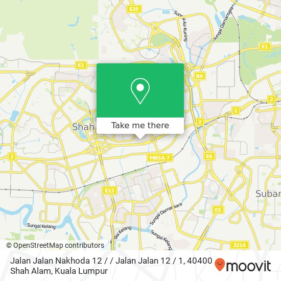 Peta Jalan Jalan Nakhoda 12 / / Jalan Jalan 12 / 1, 40400 Shah Alam