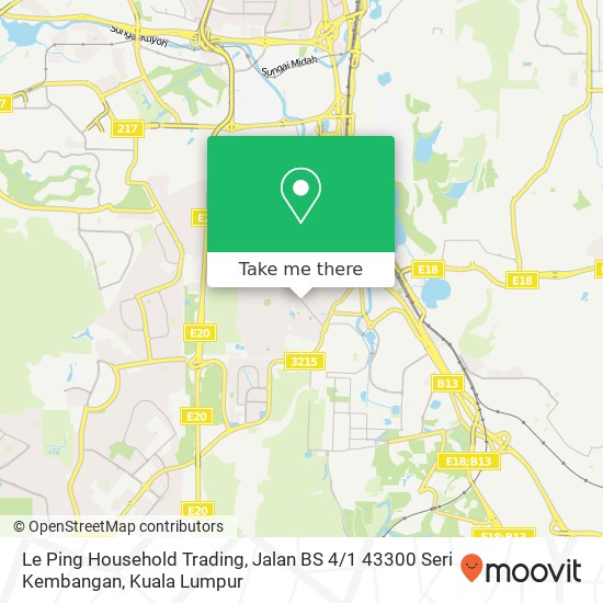 Le Ping Household Trading, Jalan BS 4 / 1 43300 Seri Kembangan map