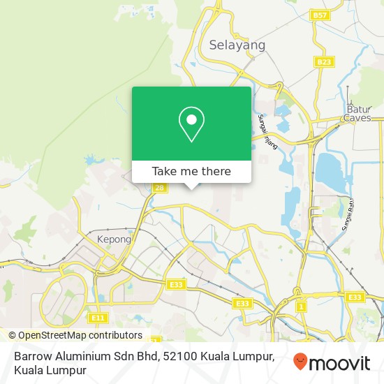 Barrow Aluminium Sdn Bhd, 52100 Kuala Lumpur map