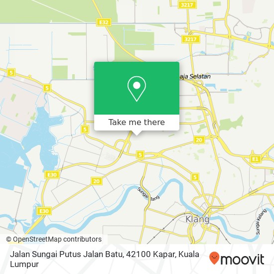 Peta Jalan Sungai Putus Jalan Batu, 42100 Kapar