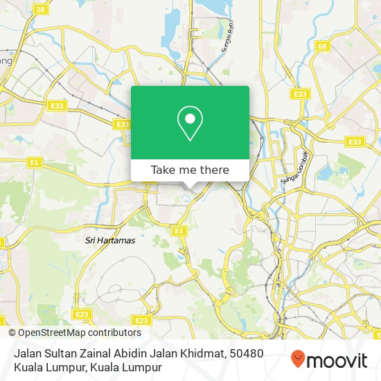 Peta Jalan Sultan Zainal Abidin Jalan Khidmat, 50480 Kuala Lumpur
