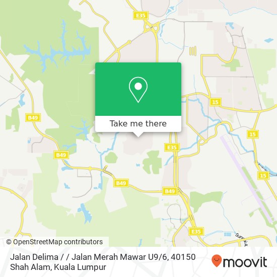 Peta Jalan Delima / / Jalan Merah Mawar U9 / 6, 40150 Shah Alam