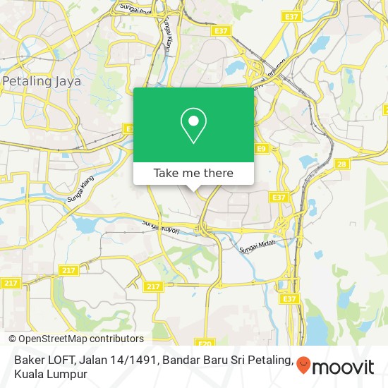 Peta Baker LOFT, Jalan 14 / 1491, Bandar Baru Sri Petaling