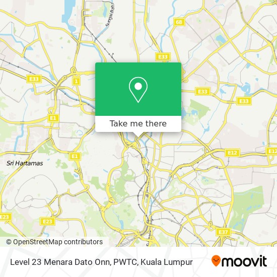 Level 23 Menara Dato Onn, PWTC map