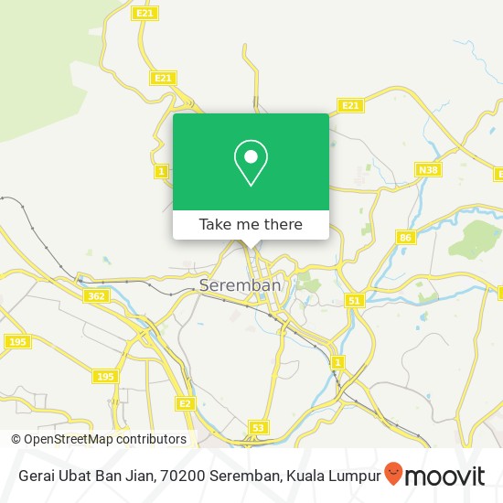 Gerai Ubat Ban Jian, 70200 Seremban map