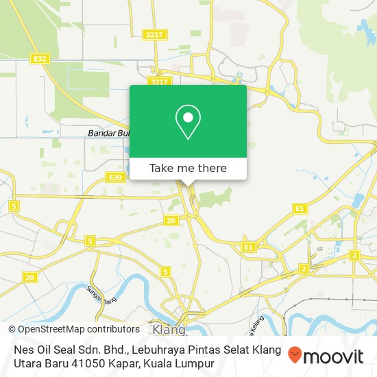 Peta Nes Oil Seal Sdn. Bhd., Lebuhraya Pintas Selat Klang Utara Baru 41050 Kapar