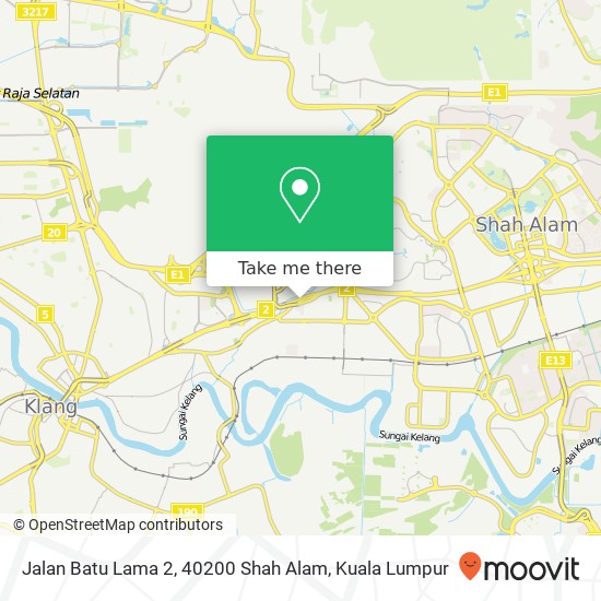 Peta Jalan Batu Lama 2, 40200 Shah Alam