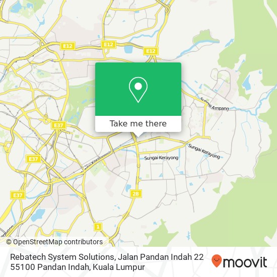 Peta Rebatech System Solutions, Jalan Pandan Indah 22 55100 Pandan Indah