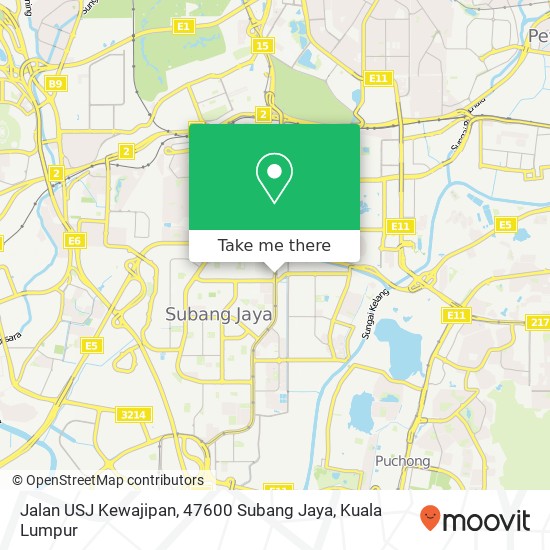 Peta Jalan USJ Kewajipan, 47600 Subang Jaya