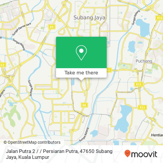 Peta Jalan Putra 2 / / Persiaran Putra, 47650 Subang Jaya