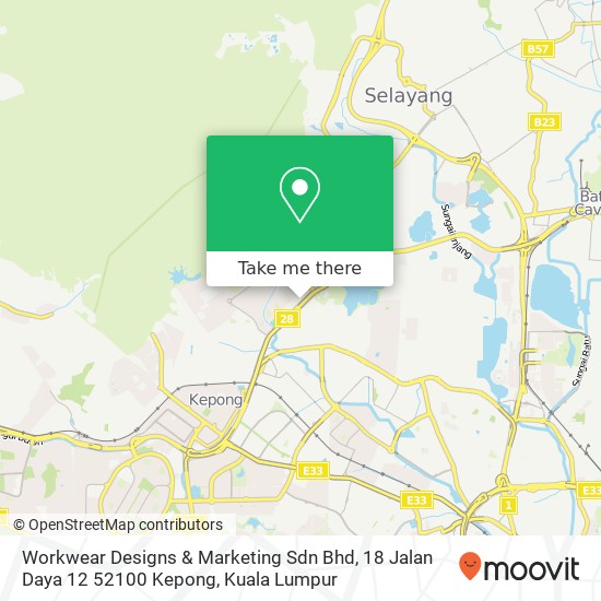 Workwear Designs & Marketing Sdn Bhd, 18 Jalan Daya 12 52100 Kepong map