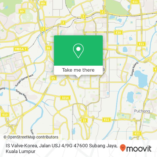 Peta IS Valve-Korea, Jalan USJ 4 / 9G 47600 Subang Jaya