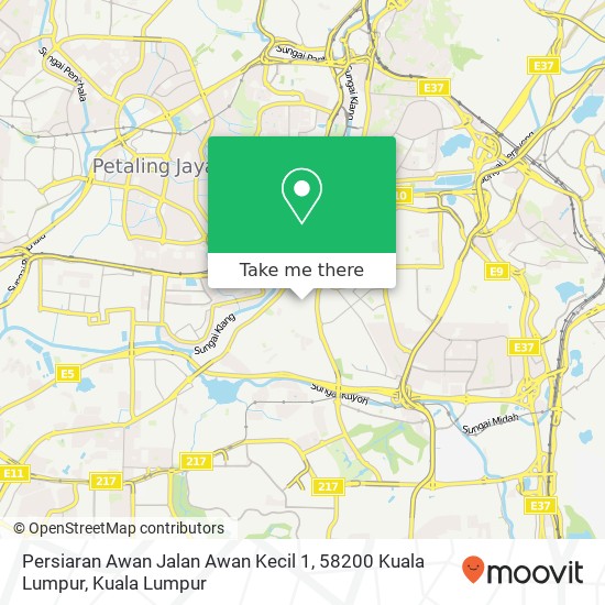 Peta Persiaran Awan Jalan Awan Kecil 1, 58200 Kuala Lumpur