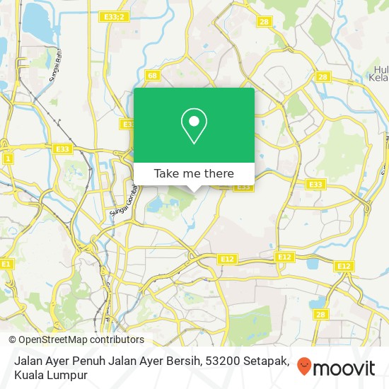 Peta Jalan Ayer Penuh Jalan Ayer Bersih, 53200 Setapak