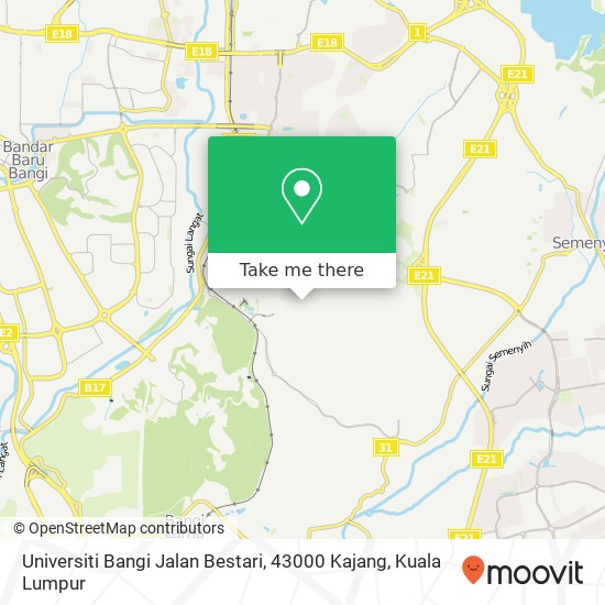 Universiti Bangi Jalan Bestari, 43000 Kajang map