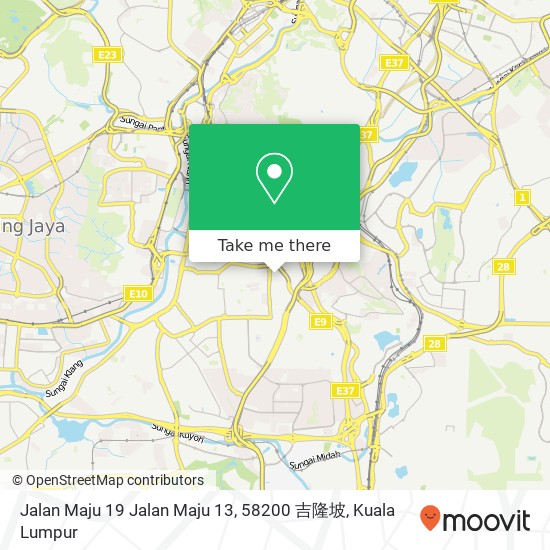 Peta Jalan Maju 19 Jalan Maju 13, 58200 吉隆坡