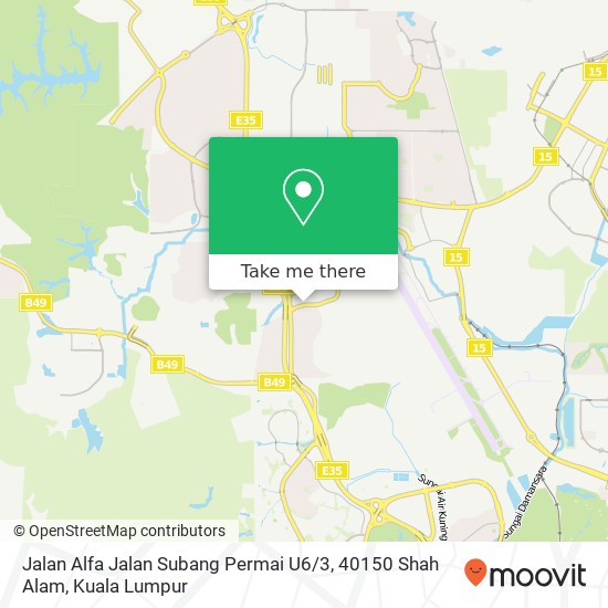 Peta Jalan Alfa Jalan Subang Permai U6 / 3, 40150 Shah Alam